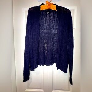 Eileen Fisher Womens dark blue 100% Linen Blend Cardigan size 1X. EUC